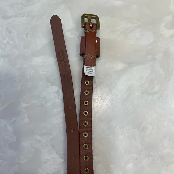 Skinny brown belt with gold studding by Target, Size Small 36 total inches - Picture 7 of 9